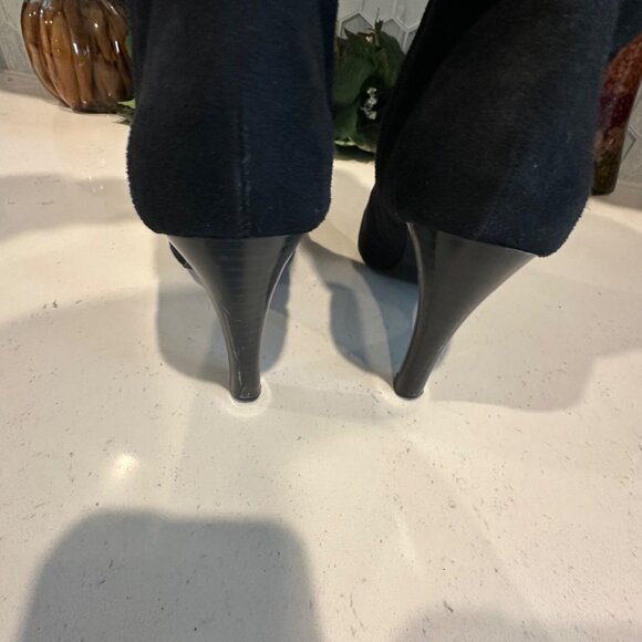 Isaac Mizrahi For Target Womens Black Knee-High Heeled Boots 9.5 Fabric Upper Si - Picture 7 of 11